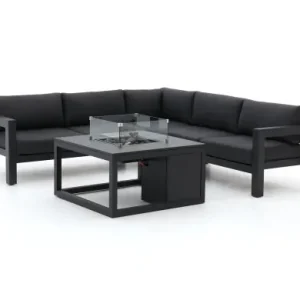 Bellagio 100cm corner lounge set with fire table 4-piece