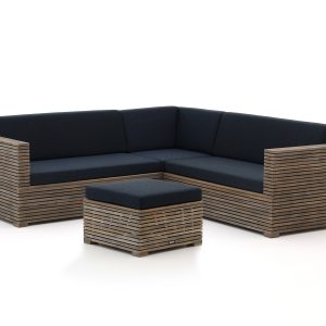ROUGH-C corner lounge set 4-piece (Black)
