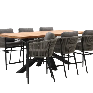 Bellagio MineoInduno Danish Oval 220cm 7-piece high dining set