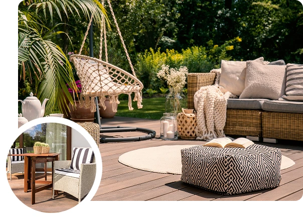 sala set in an open space
