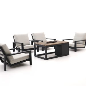 Bellagio lounge chair set with fire table 5-piece