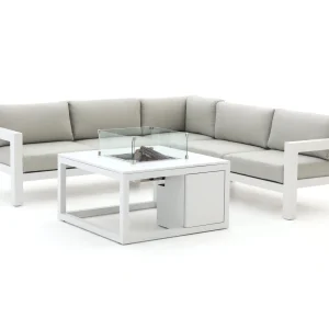 Bellagio Lounge Set with Fire Table (Gray)