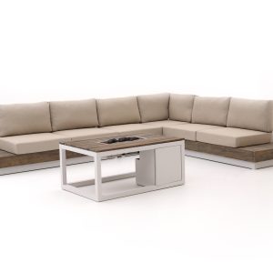 Bellagio corner lounge set with fire table 5-piece