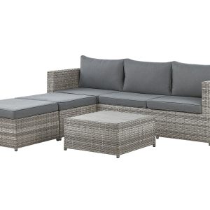 Sabbia Garden corner lounge set with table 5-seater (Gray)